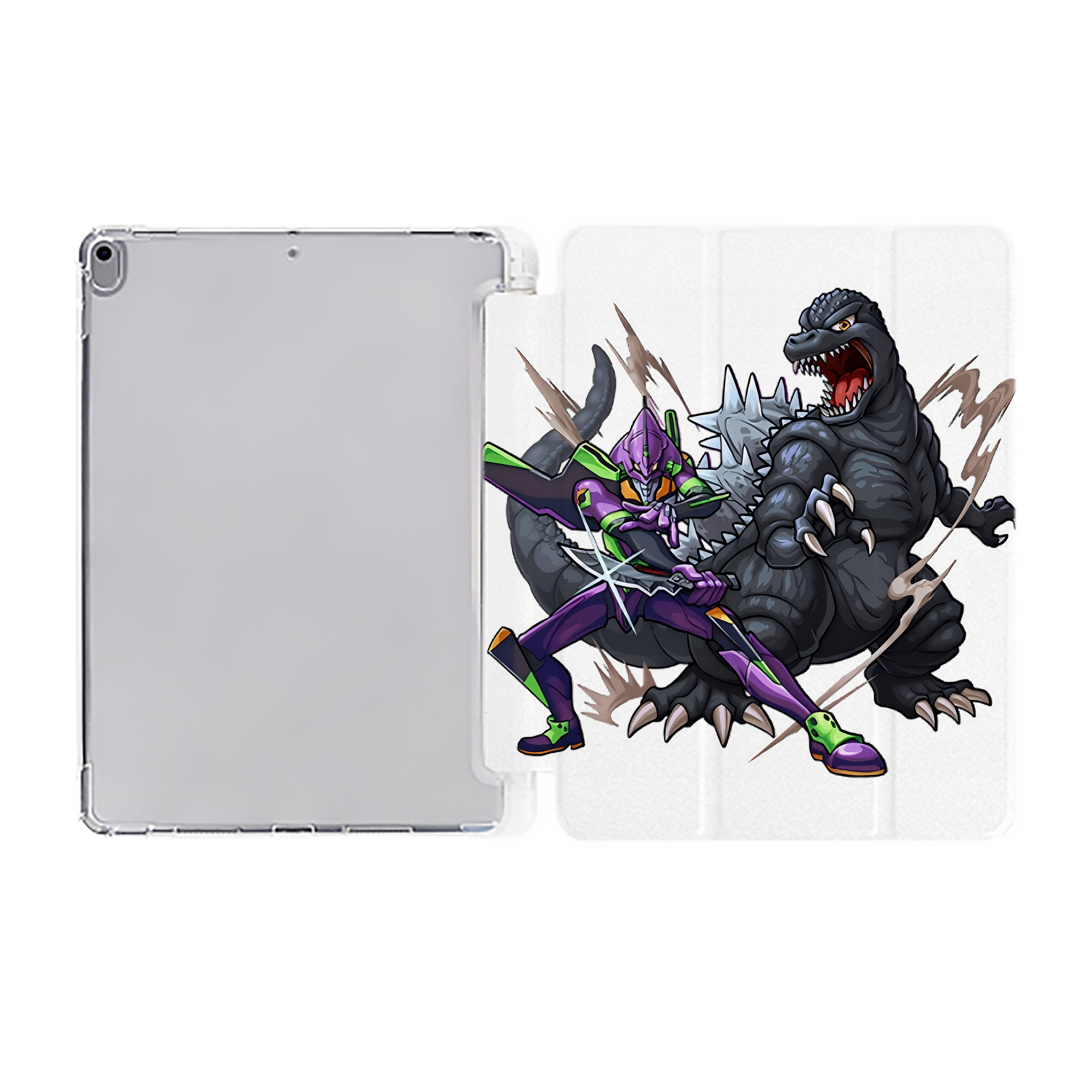 （画像用） EVA 新世紀エヴァンゲリオン IPad ケース ペン収納付き 三つ折りスタンド PUレザー×シリコン 対応機種9.5/10.5/10.9インチ